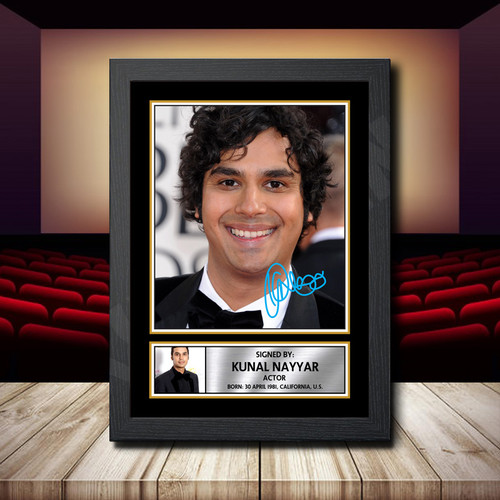 Kunal Nayyar printed autograph poster print