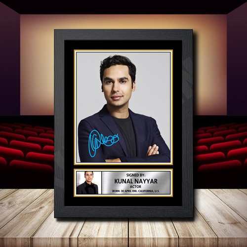 Kunal Nayyar 2 printed autograph poster print