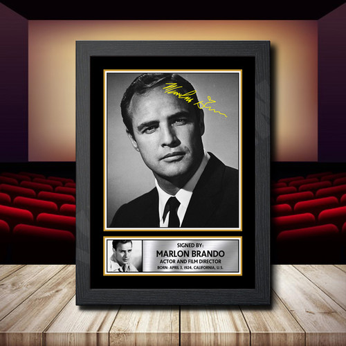 Marlon Brando 2 printed autograph poster print