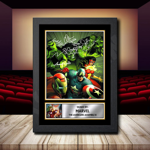 Marvel The Avengers Assemble 8 printed autograph poster print