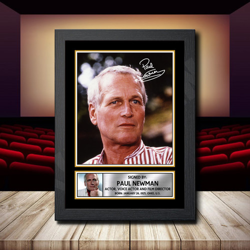 Paul Newman 2 printed autograph poster print