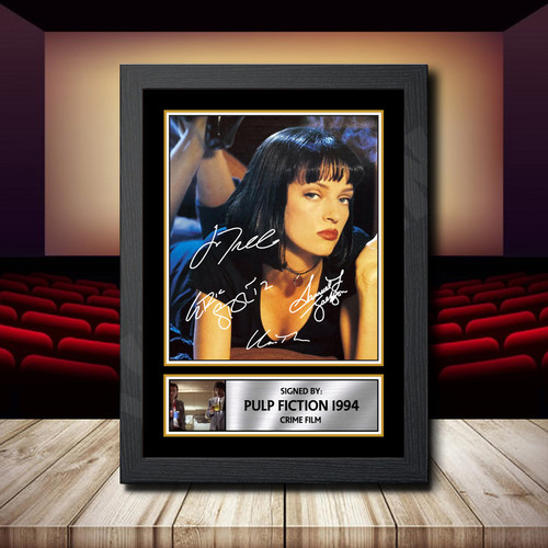 Pulp Fiction 1994 2 printed autograph poster print