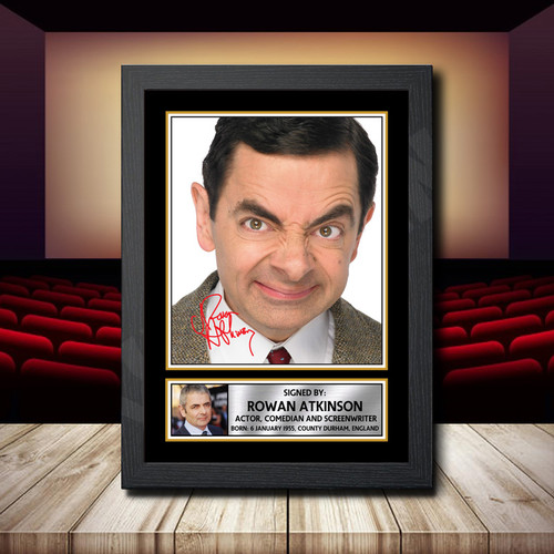 Rowan Atkinson 2 printed autograph poster print