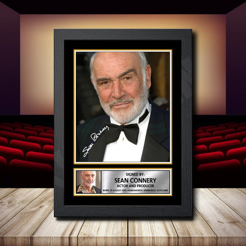 Sean Connery printed autograph poster print