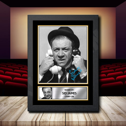 Sid James Carry On printed autograph poster print