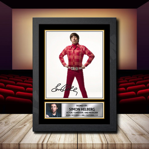 Simon Helberg printed autograph poster print