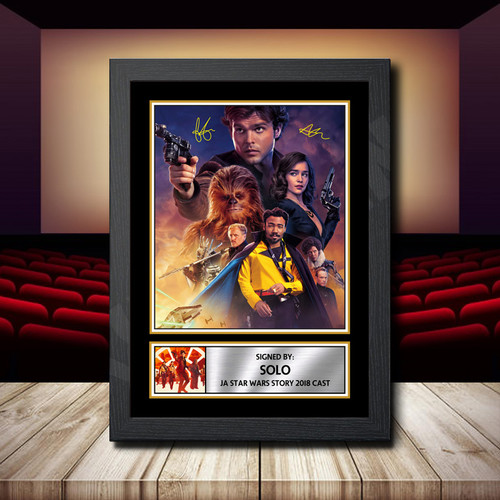 Solo A Star Wars Story 2018 Cast printed autograph poster print