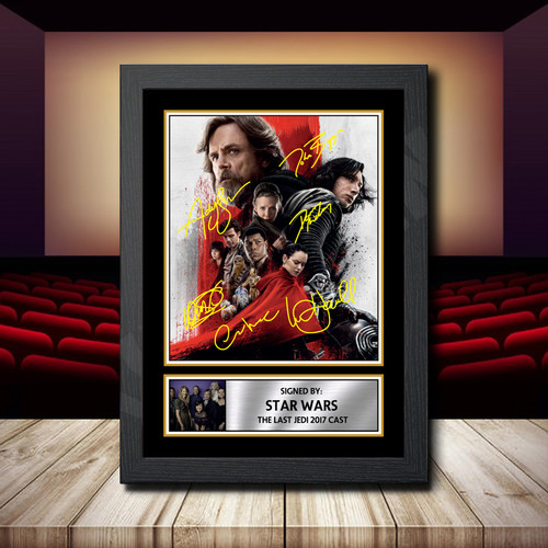 Star Wars The Last Jedi 2017 Cast printed autograph poster print