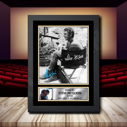 Steve Mcqueen 2 printed autograph poster print