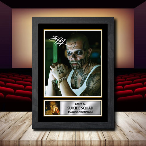 Suicide Squad Diablo Jay Hernandez 2 printed autograph poster print