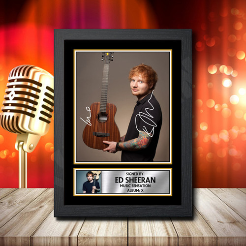 Ed Sheeran X 2 printed autograph poster print