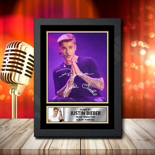 Justin Bieber Purpose 2 printed autograph poster print