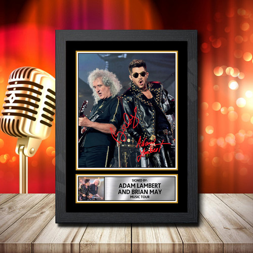 Adam Lambert Brian May 1 printed autograph poster print