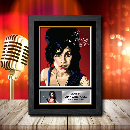 Amy Winehouse printed autograph poster print
