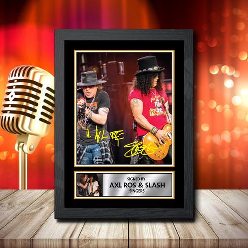 Axl Rose Slash 2 printed autograph poster print