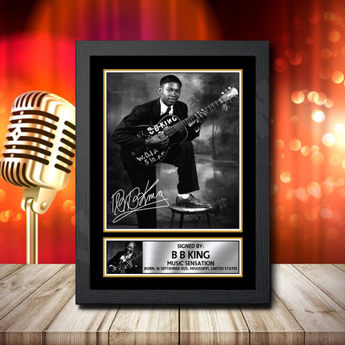 B B King printed autograph poster print