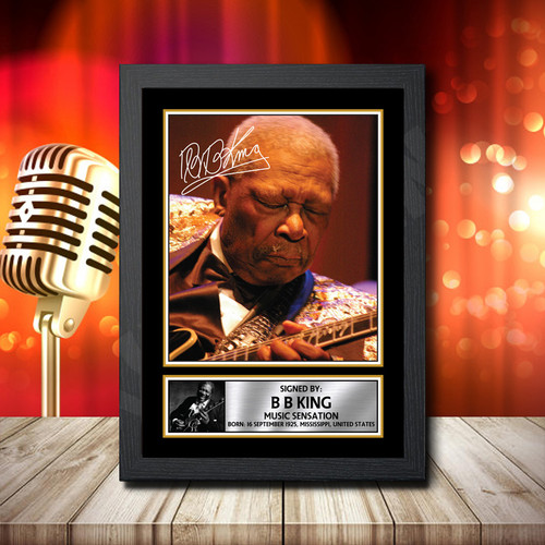 B B King 2 printed autograph poster print