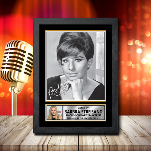 Barbra Streisand printed autograph poster print
