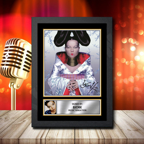 Bjork printed autograph poster print