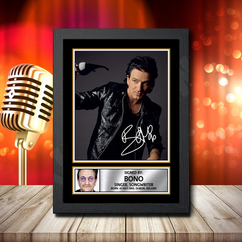 Bono 1 printed autograph poster print