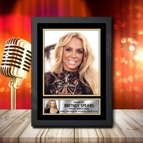 Britney Spears printed autograph poster print