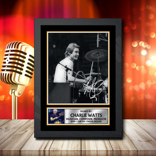 Charlie Watts 1 printed autograph poster print