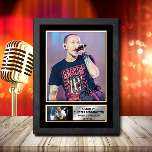 Chester Bennington printed autograph poster print