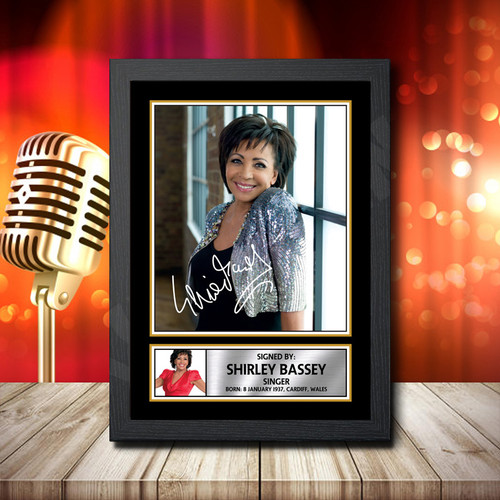 Dame Shirley Bassey 2 printed autograph poster print