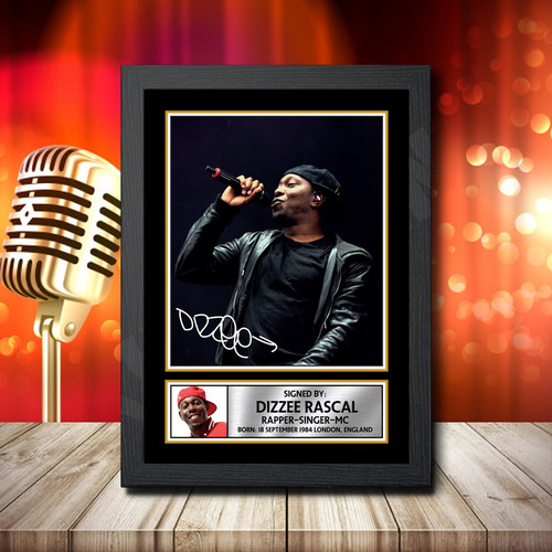 Dizzee Rascal 2 printed autograph poster print
