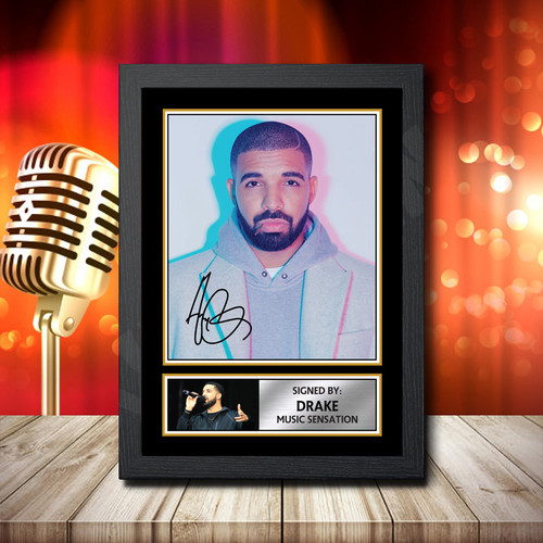 Drake printed autograph poster print
