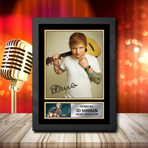 Ed Sheeran printed autograph poster print