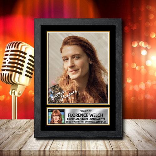 Florence Welch 2 printed autograph poster print