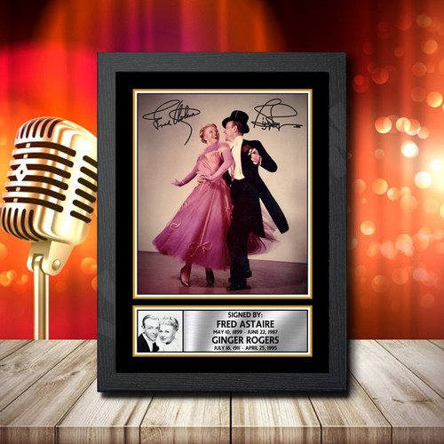 Fred Astaire Ginger Rogers 2 printed autograph poster print