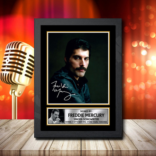 Freddie Mercury 2 printed autograph poster print