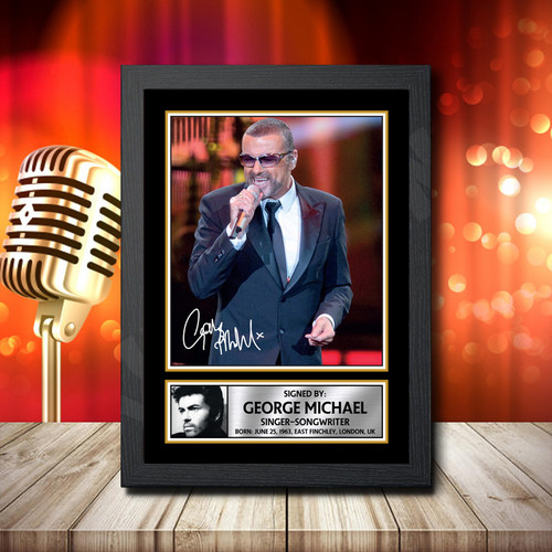 George Michael 2 printed autograph poster print