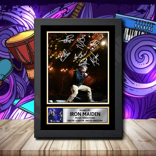 Iron Maiden 1 printed autograph poster print