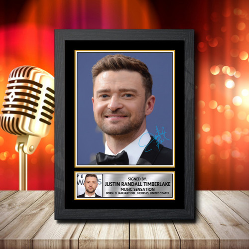 Justin Timberlake 2 printed autograph poster print