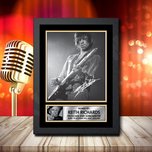 Keith Richards 2 printed autograph poster print