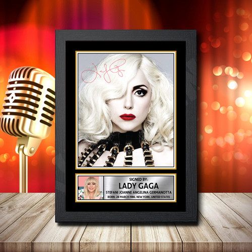 Lady Gaga printed autograph poster print