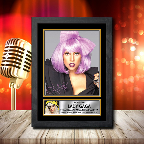 Lady Gaga 4 printed autograph poster print