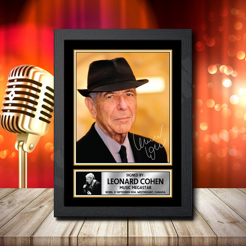 Leonard Cohen printed autograph poster print
