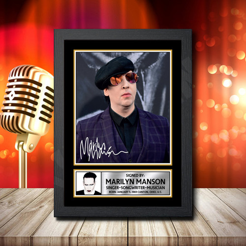 Marilyn Manson 2 printed autograph poster print