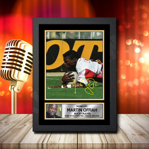 Martin Offiah 2 printed autograph poster print