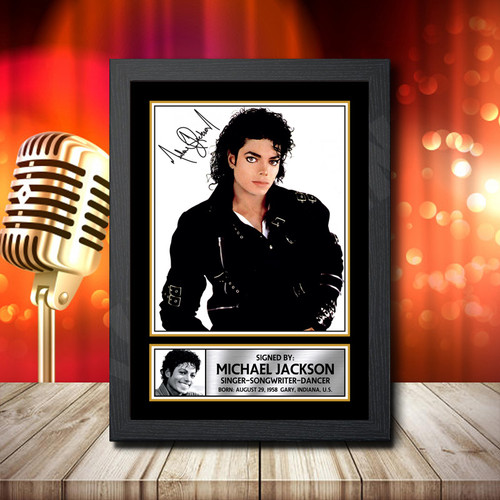 Michael Jackson 2 printed autograph poster print