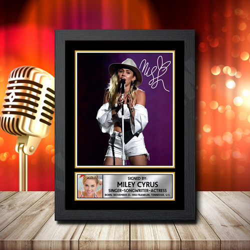 Miley Cyrus 1 Fujistsu-Pc's CoNFLicted 2019-04-08 printed autograph poster print