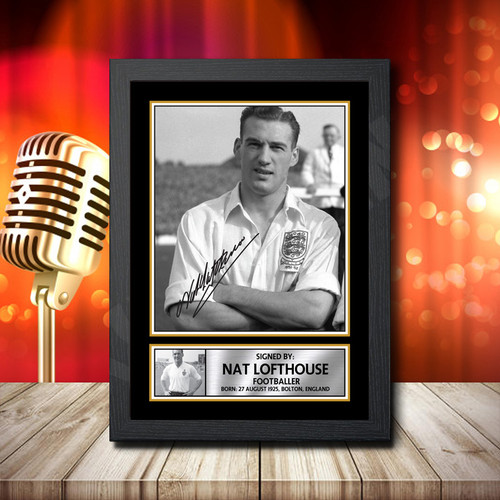 Nat Lofthouse printed autograph poster print