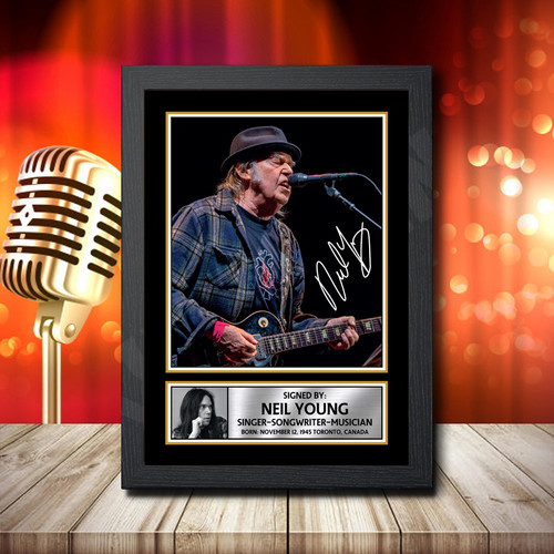 Neil Young 2 printed autograph poster print
