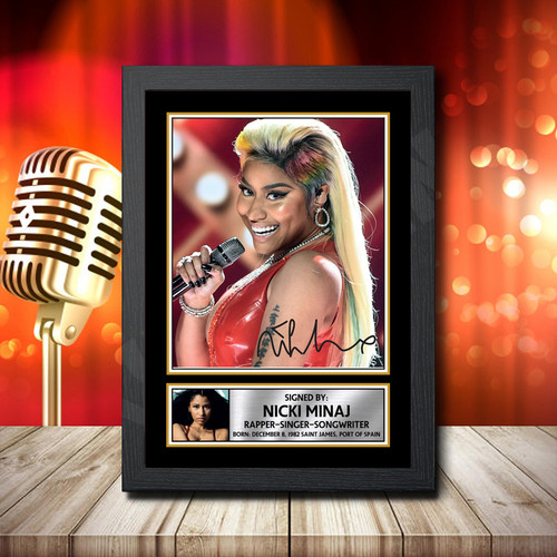 Nicki Minaj 2 printed autograph poster print