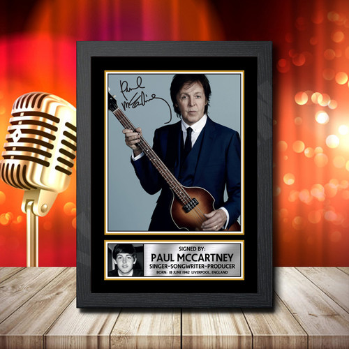 Paul Mccartney 2 printed autograph poster print