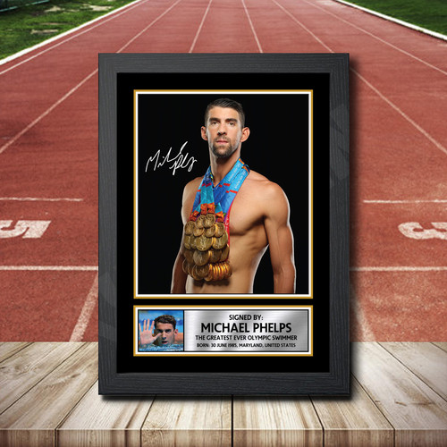Michael Phelps printed autograph poster print